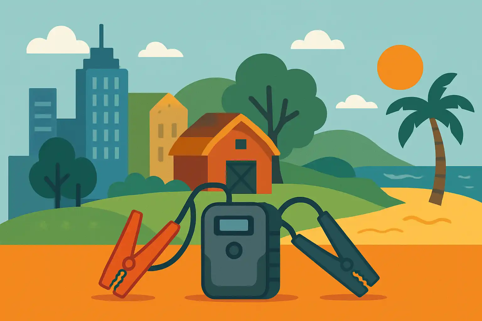 Welke jumpstarter past bij jouw leefomgeving: stad, platteland of vakantiebestemming?