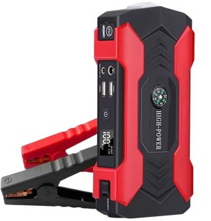 De Draagbare Auto Jump Starter 12V – 28000 mAh Noodaccu met LED, Luchtcompressor & Powerbank – 600A Startstroom – Voor Auto & Motor in één oogopslag