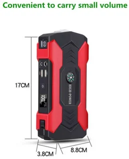 Draagbare Auto Jump Starter 12V – 28000 mAh Noodaccu met LED, Luchtcompressor & Powerbank – 600A Startstroom – Voor Auto & Motor