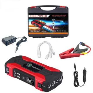Draagbare Auto Jump Starter 12V – 28000 mAh Noodaccu met LED, Luchtcompressor & Powerbank – 600A Startstroom – Voor Auto & Motor