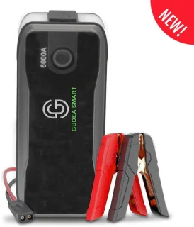 GudeaSmart Krachtige 12V Jumpstarter - 26.800 Mah / 6000A - 7in1 Startkabels Met Powerbank - Starthulp Voor Auto’s Met LED- en SOS Noodlicht- Incl. Opbergcase