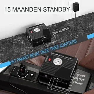 Jumpstarter Voor Auto - Starthulp - Starthulp Voor Auto - Jumpstarter Powerbank - Jumpstarter Met Compressor