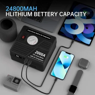 Jumpstarter Voor Auto - Starthulp - Starthulp Voor Auto - Jumpstarter Powerbank - Jumpstarter Met Compressor