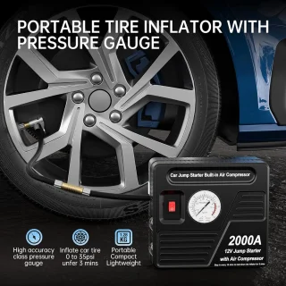 Jumpstarter Voor Auto - Starthulp - Starthulp Voor Auto - Jumpstarter Powerbank - Jumpstarter Met Compressor