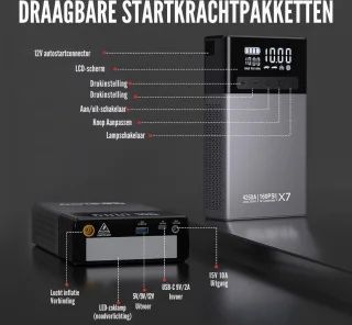 Jumpstarter - Jump Starter - Voor Auto - Emergency Start Power - Draagbare Power Bank - 4250A- Zwart