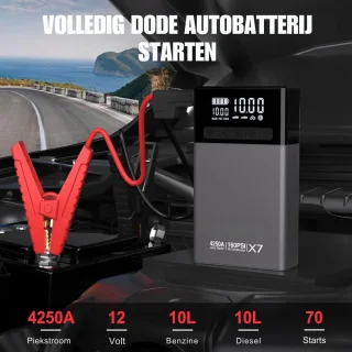 Jumpstarter - Jump Starter - Voor Auto - Emergency Start Power - Draagbare Power Bank - 4250A- Zwart
