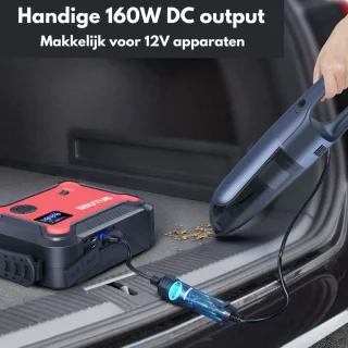 Buture Jumpstarter Voor Auto - Starthulp - Jumpstarter 5 in 1 - Starthulp Powerbank 26800Mah - Rood/Zwart - Jumpstarter incl compressor