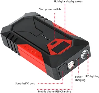 600A Accu Starter 18000mAh Powerbank voor Alle Auto's Noodstart