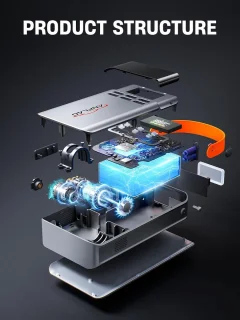 Starthulp Powerbank 5500A met Compressor en LED-Zaklamp voor Auto's