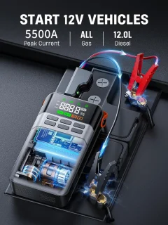 Starthulp Powerbank 5500A met Compressor en LED-Zaklamp voor Auto's