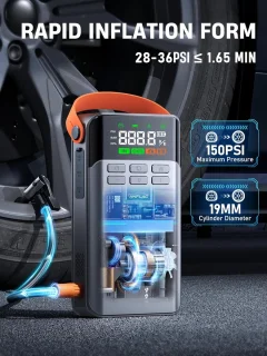 Starthulp Powerbank 5500A met Compressor en LED-Zaklamp voor Auto's