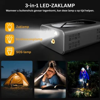 Jumpstarter met Compressor - Startkabels - Starthulp voor Auto - Accubooster - Zwart