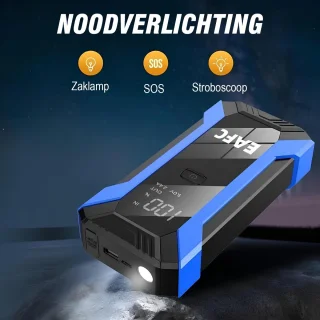 EAFC 12V Jumpstarter voor Auto – 1200A / 10000 mAh – 4-in-1 starthulp draagbare noodstartlader benzine auto powerbank booster accu startapparaat– blauw