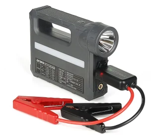 Jumpstarter 12V voor Auto-5-in-1 Multifunctionele Jumpstarter 16000mAh- Jumpstarter voor auto -Dubbele Turbopomp & Banden­drukmeter-2000 lumen LED-verlichting-Type-C Snellader Powerbank-LED-display-Auto/Motor Accu­hulp-In Opbergkoffer