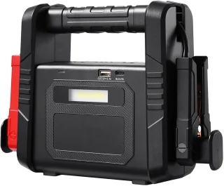 Starthulp 4000 A Peak, Auto-Accu-Powerpack, Draagbare Booster met Luchtcompressor, Startkabels, voor Alle Benzinemotoren/Tot 10 L Dieselmotoren