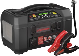 De Lokithor Jumpstarter AW401 + 10 BAR Luchtcompressor + 13 BAR Waterpomp - 12V - Startvermogen 2500A - Powerbank - Zaklamp in één oogopslag
