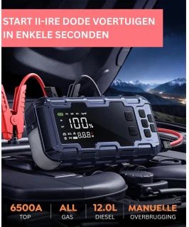 CLVP® Jumpstarter met Compressor - Startkabels - Starthulp voor Auto - Accubooster - Zwart