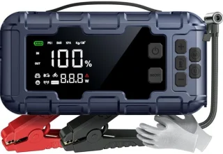 CLVP® Jumpstarter met Compressor - Startkabels - Starthulp voor Auto - Accubooster - Zwart