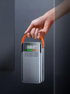 Jumpstarter met Compressor - Startkabels - Starthulp voor Auto - Accubooster - Grijs