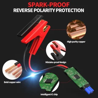 Jump Starter 4000 A voor Auto en Motor | Starthulp 12V met LED en USB 3.0