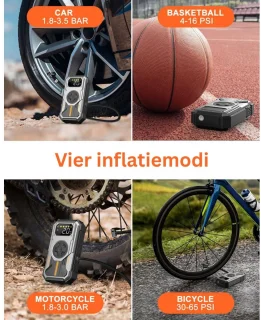 CLVP® Jumpstarter met Compressor - Startkabels - Starthulp voor Auto - Accubooster - Zwart en Grijs