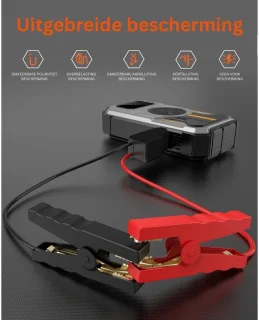CLVP® Jumpstarter met Compressor - Startkabels - Starthulp voor Auto - Accubooster - Zwart en Grijs