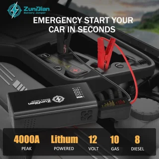 4-in-1 Auto Starthulp met Powerbank en Compressor – 150 PSI, LED Zaklamp en USB Oplader