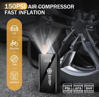 4-in-1 Auto Starthulp met Powerbank en Compressor – 150 PSI, LED Zaklamp en USB Oplader