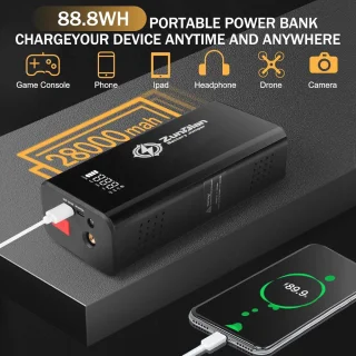 4-in-1 Auto Starthulp met Powerbank en Compressor – 150 PSI, LED Zaklamp en USB Oplader