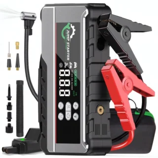 12V Auto Jumpstarter Powerbank - Zwart/Grijs