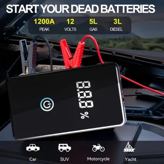 De 12V auto-startbooster 23,68Wh in één oogopslag