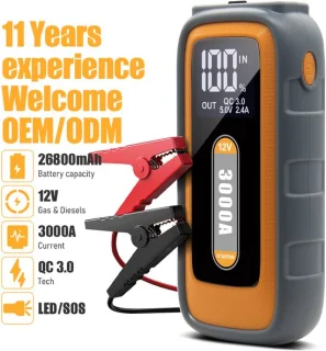 26800mAh Auto Starter Powerbank met Luchtpomp 3000A