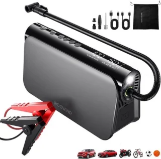 3-in-1 jumpstarter auto met compressor