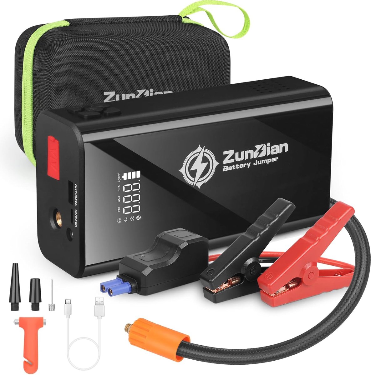 De 4-in-1 Auto Starthulp met Powerbank en Compressor in één oogopslag