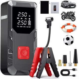 4-in-1 jumpstarter met luchtcompressor