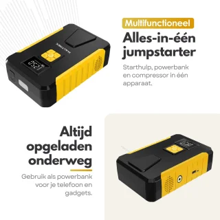 5in1 PREMIUM 12V Jumpstarter & Luchtpomp set