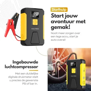 5in1 PREMIUM 12V Jumpstarter & Luchtpomp set