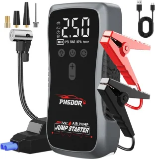 8000 A starthulp powerbank voor auto's met compressor 150 psi