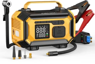 9-in-1 startpowerbank met luchtcompressor