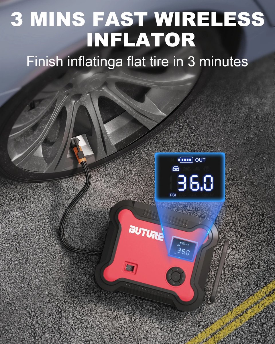 Wat vinden we goed aan de AB SHOP Startbooster Jumpstarter 26800mAh Rood/Zwart