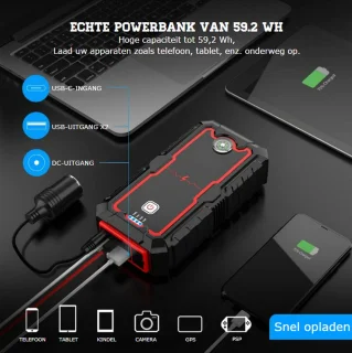 Accu Booster Jumpstarter 12V 2000A