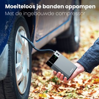 Auronic 12V Jumpstarter 1200A met Compressor Zwart/Grijs