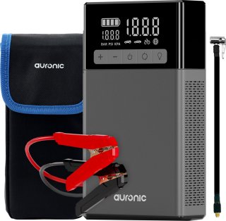 Auronic 12V Jumpstarter met Compressor en Bandenpomp zwart/grijs