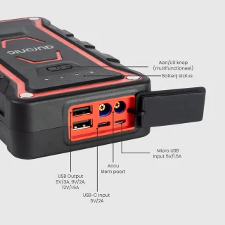 Auronic Jumpstarter 12V 1000A 13000mAh Rood/Zwart