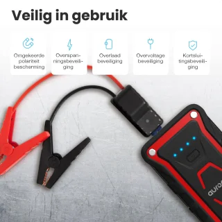 Auronic Jumpstarter 12V 1000A 13000mAh Rood/Zwart