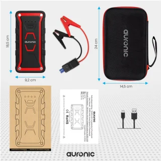 Auronic Jumpstarter 12V 1000A 13000mAh Rood/Zwart