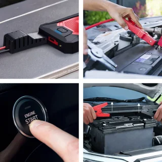 Auronic Jumpstarter 12V 600A 7200mAh Rood/Zwart