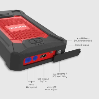 Auronic Jumpstarter 12V 600A 7200mAh Rood/Zwart