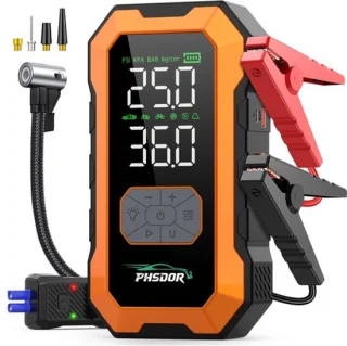 Auto accubooster 8000 A - 25.000 mAh - 12 volt - met luchtcompressor en powerbankfunctie