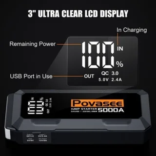 Auto jumpstarter met powerbank en lcd-scherm